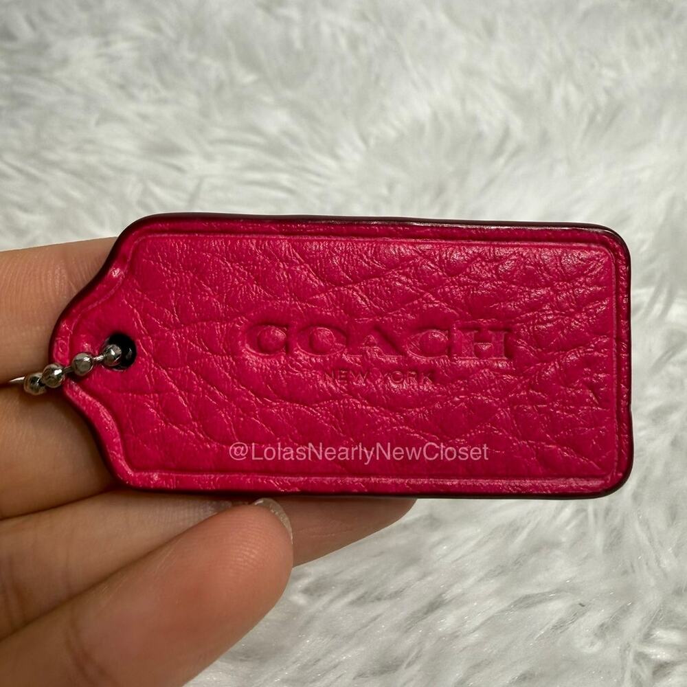 2" COACH Magenta Pink Fob Bag Charm Hang tag Hangtag